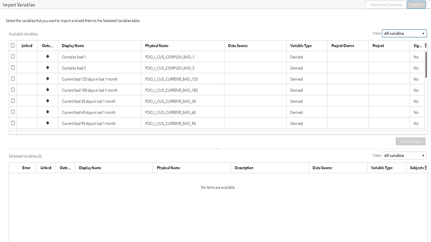 Screenshot of SAS Risk Modeling showing ability to import SAS code