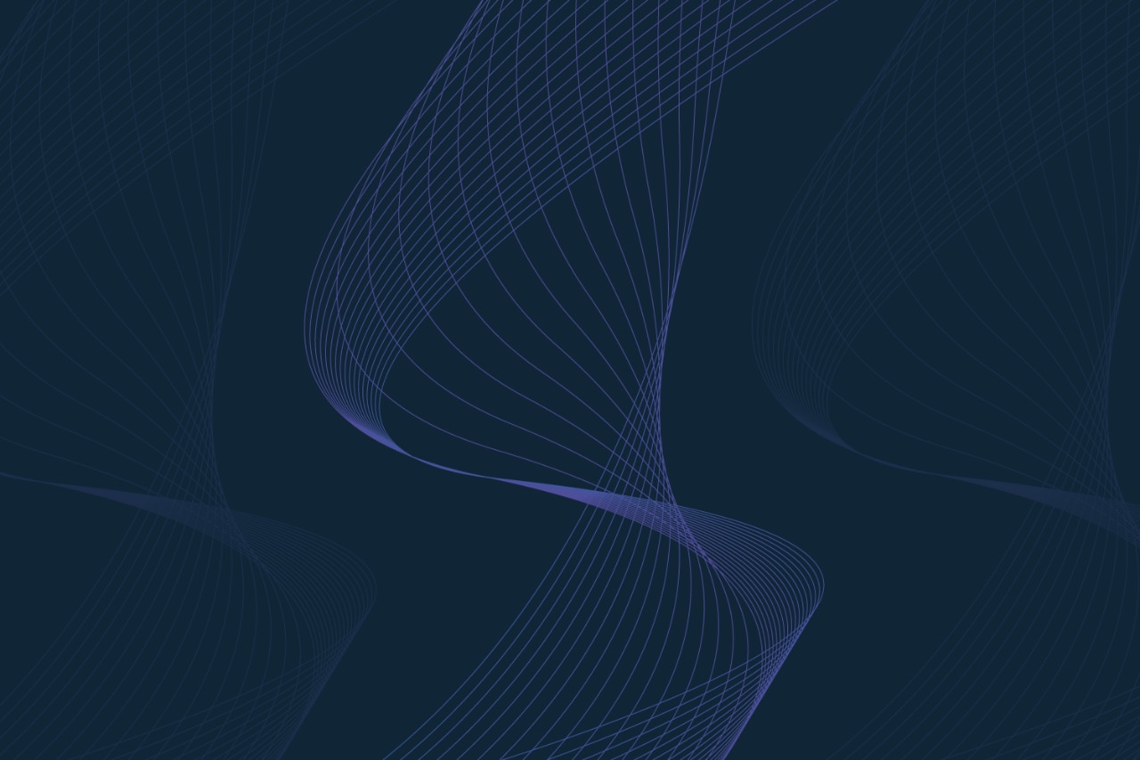 Dark blue background with a purple spiral in the middle