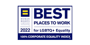 Human Right's Campaign Best Places to Work for LGBTQ+ Equality 2022 award