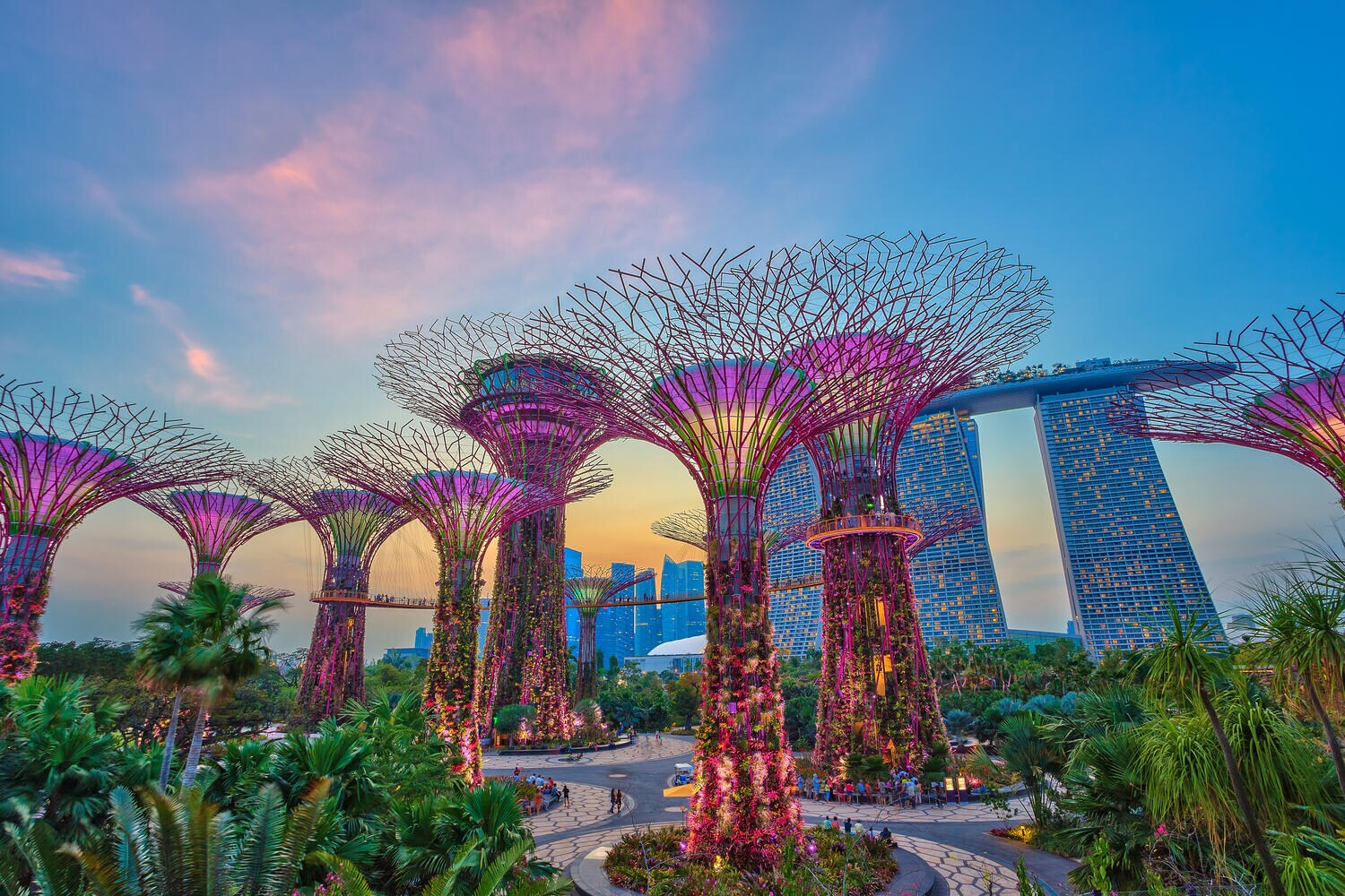 Sunset in Singapore city