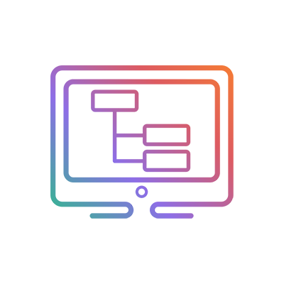 Training Path on Computer Screen Icon Gradient Colors
