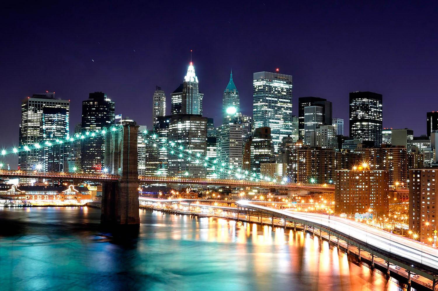 New York City building at night