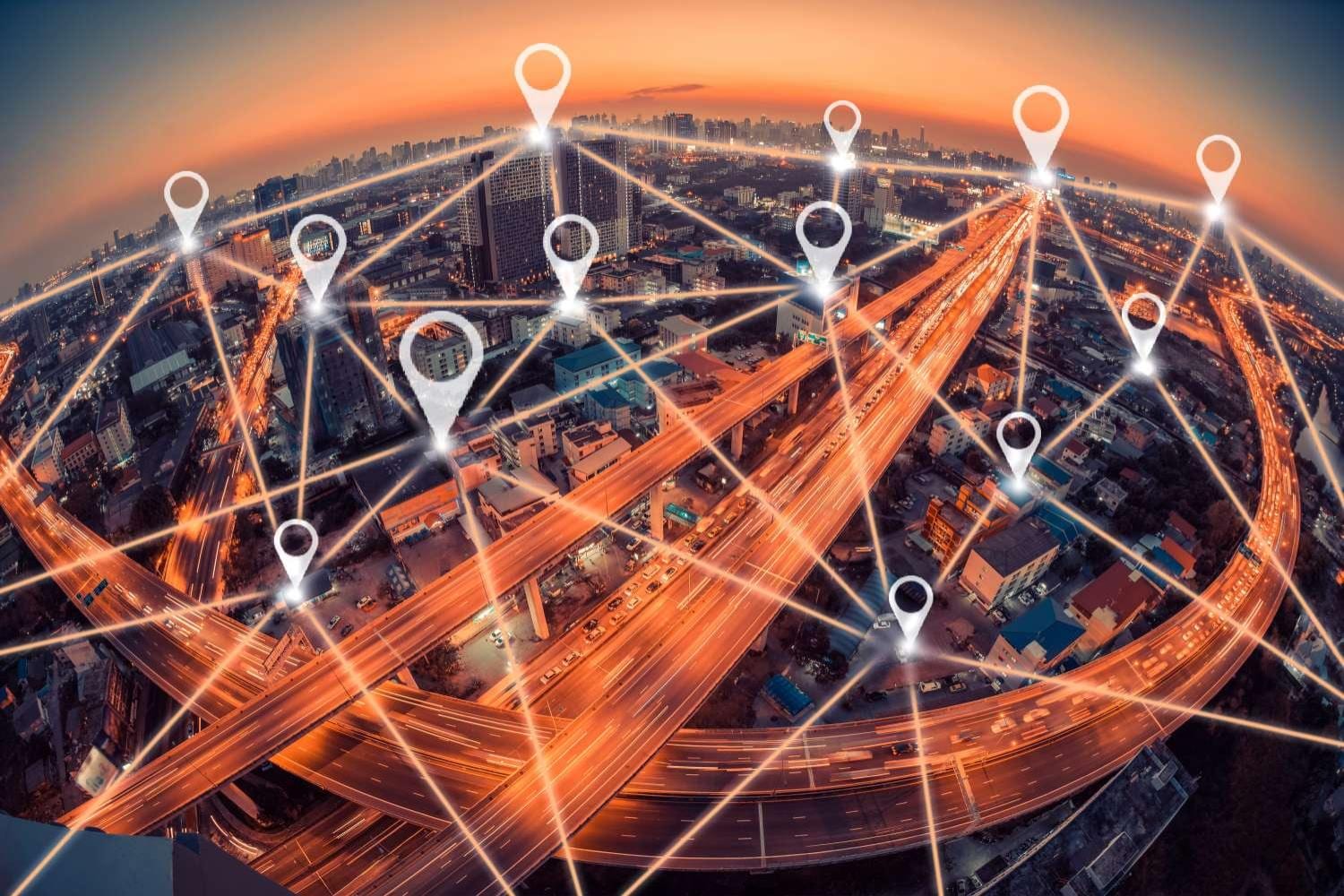 City with Network overlaid City with Network overlaid