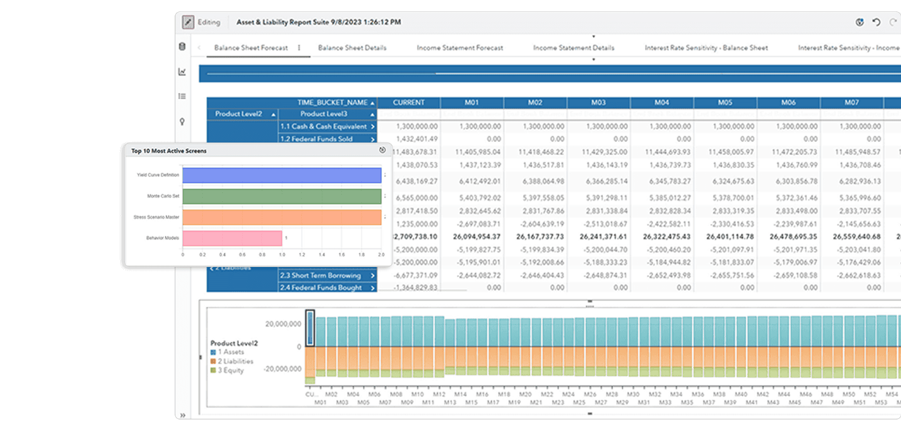 Asset and Liability Report Suite screenshot