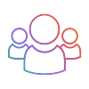 Three People Group Icon Gradient Colors