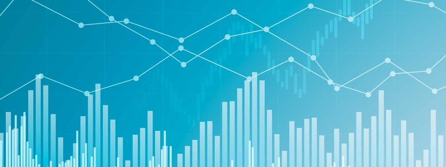 Graphs and bars in business chart