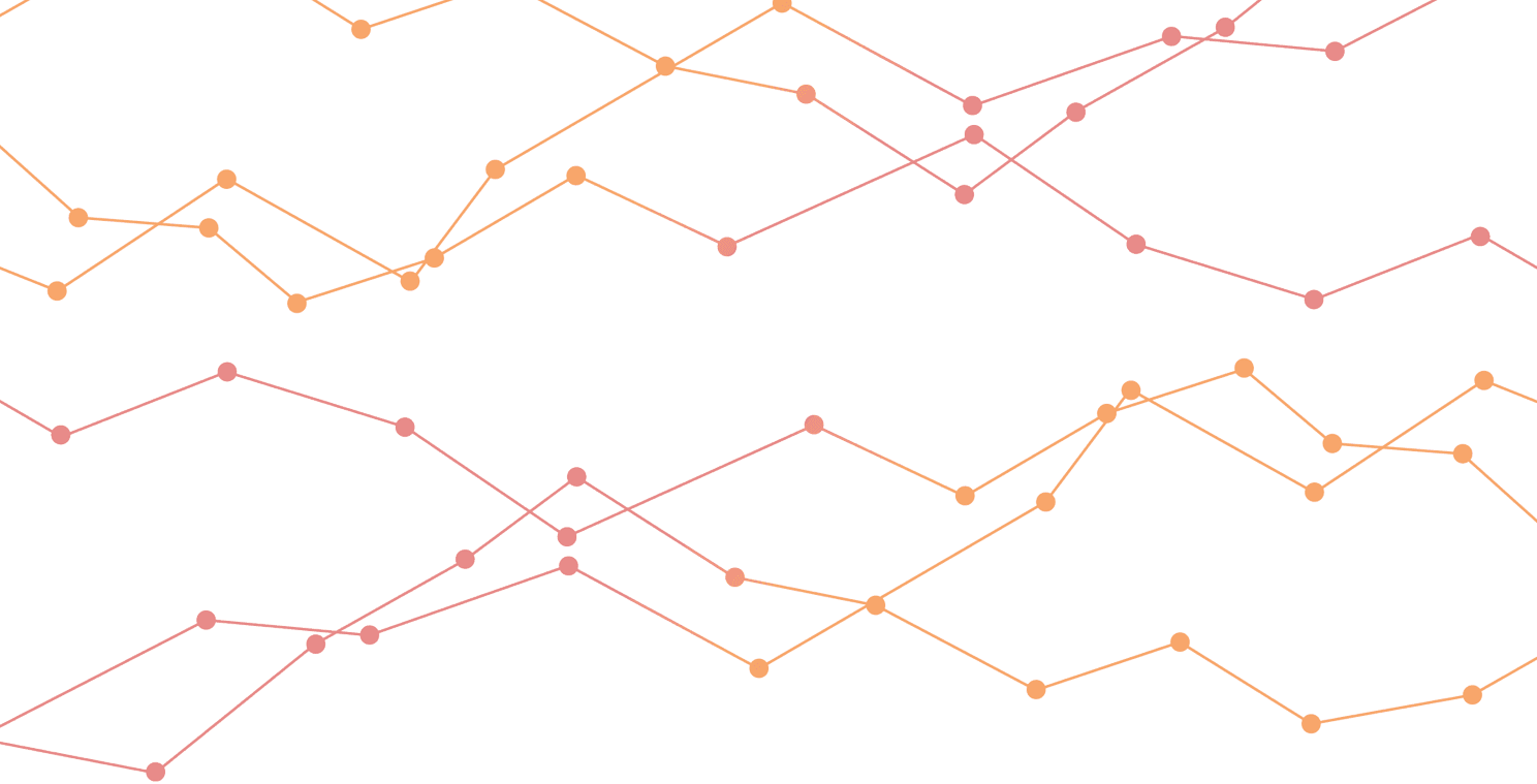 Overlay orange red plot graph lines gradient