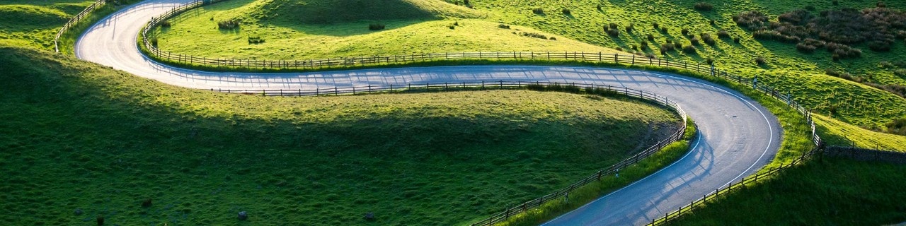 Road winding through countryside