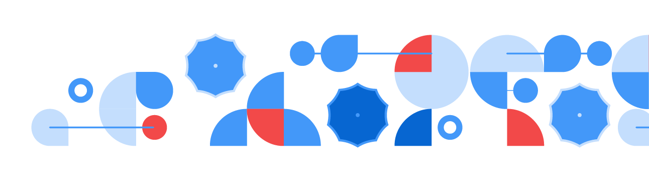 Blue red circles and shapes