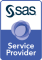 SAS Service Provider badge art, vertical format, white background