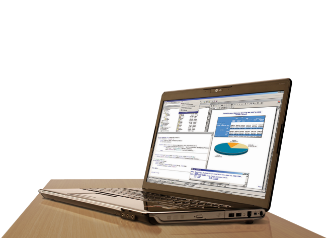 SAS Analytics Pro แสดงบนแล็ปท็อป