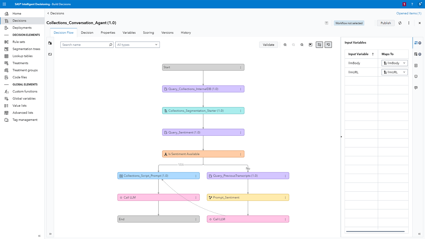 Screenshot of SAS Credit Customer Management - Agentic AI