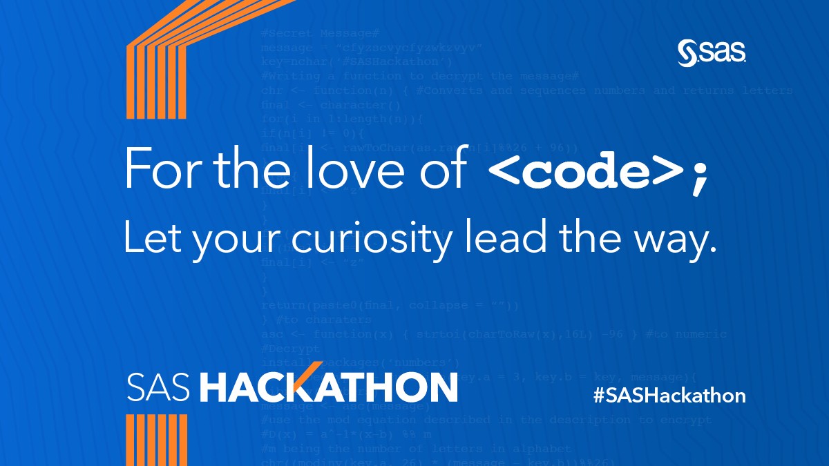 For the love of code; let your curiosity lead the way at SAS Hackathon