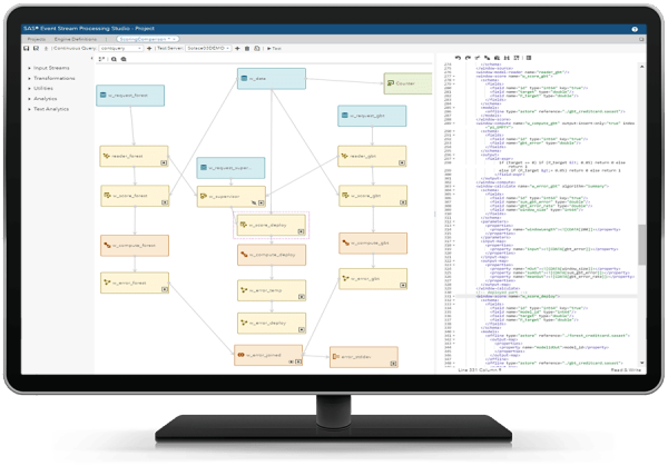 SAS® Event Stream Processing - design interface