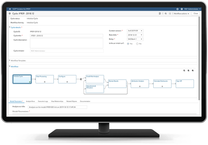 SAS Solution for IFRS 9 - dashboard presents workflow