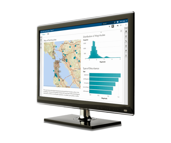SAS Visual Analytics shown on desktop monitor