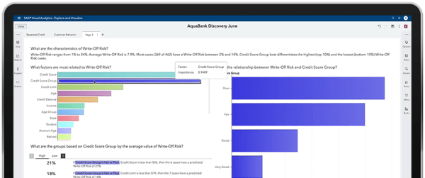 SAS Visual Analytics 螢幕擷取畫面