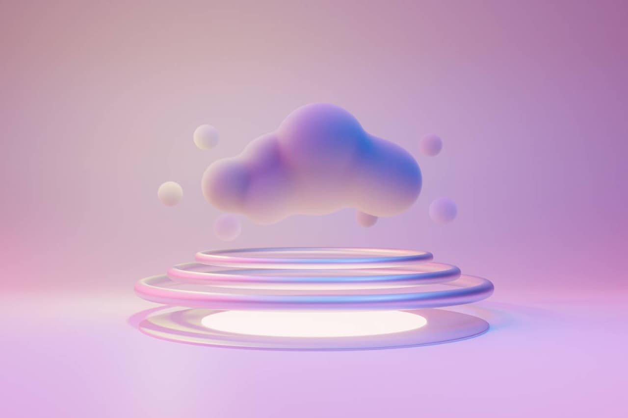 Purple cloud with circles and reflection
