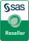 SAS Reseller badge art, vertical format, white background