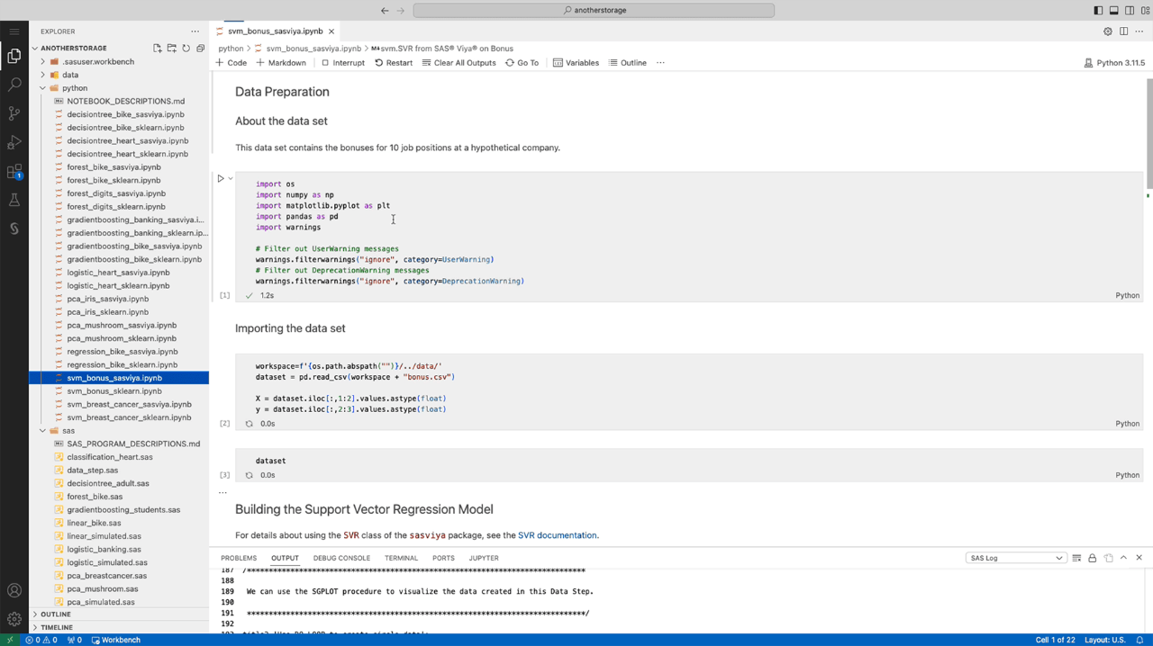 SAS Viya Workbench 螢幕截圖顯示快速入門
